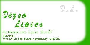 dezso lipics business card